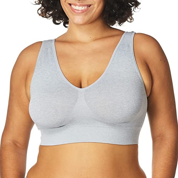 Hanes Get Cozy Pullover Comfortflex Bra Light Grey Size Large Fits 36c-38c G196